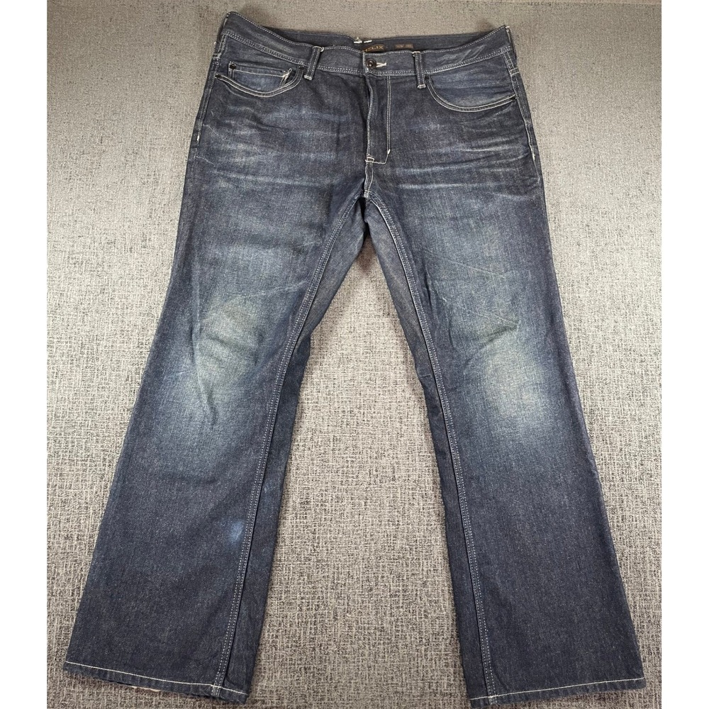 Helix Mens Slim Boot Jeans Dark Wash Blue Denim 36W 30L RN73277